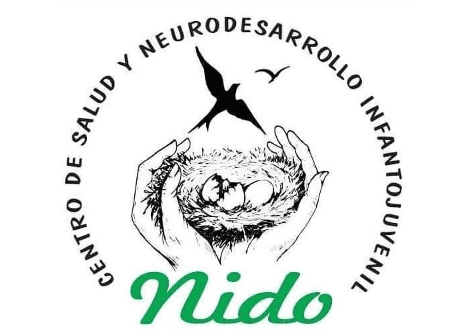 Primer logo de Centro Nido con un nido sostenido entre manos